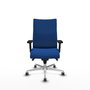 PIQUERAS Y CRESPO Silla Albacete Confidente Azul con Mecanismo Sincro y Base de Aluminio