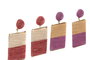 DKD Home Decor Set de 2 Pendientes de Rafia y Metal Surtido de 48 Piezas