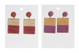 DKD Home Decor Pendientes Mediterraneo Coral Lila 6 cm Set de 2