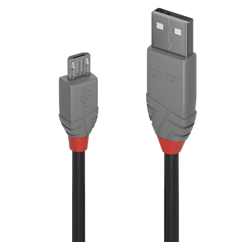 Lindy 36731 Cable USB A a Micro USB B 2.0 de 0.5 m para Datos y Carga, Negro y Gris Lindy 36731 Cable USB A a Micro USB B 2.0 de 0.5 m para Datos y Carga, Negro y Gris