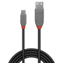 Lindy 36731 Cable USB A a Micro USB B 2.0 de 0.5 m para Datos y Carga, Negro y Gris