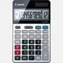 Canon HS-20TSC Calculadora Financiera de Sobremesa, 12 Dígitos, Conversor de Divisas y Cálculo de Impuestos, Negro y Plata, Alimentación Solar/Batería LR44