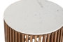 DKD Home Decor Mesa Centro Moderno Blanco Natural Marmol Mango 85 x 85 x 45 cm