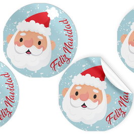 ARGUVAL Rollo de 250 Etiquetas Redondas de Feliz Navidad para Regalos