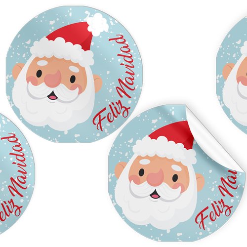 ARGUVAL Rollo de 250 Etiquetas Redondas de Feliz Navidad para Regalos ARGUVAL Rollo de 250 Etiquetas Redondas de Feliz Navidad para Regalos