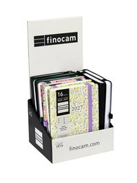 Agenda Anual (2026-27) Finocam 16 Meses Capri Cosida Tapa Extradura S/V Apais. F4 118X168 Con Goma Surtido Expositor De 9
