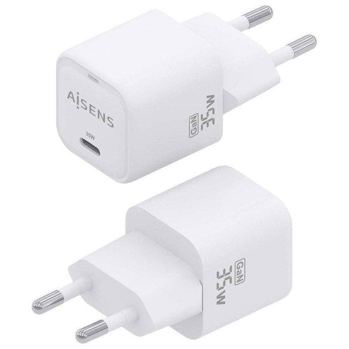 Aisens Cargador GaN 35W USB-C Blanco ASCH-35W1P022-W