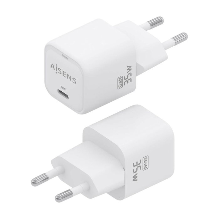 Aisens Cargador GaN 35W USB-C Blanco ASCH-35W1P022-W