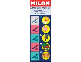 Milan Goma de borrar 430-5 blíster de 5 unidades
