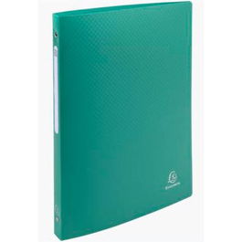 Exacompta Carpeta 4 Anillas 15 mm Polipropileno Opaco Con Etiqueta En El Lomo A4 Verde
