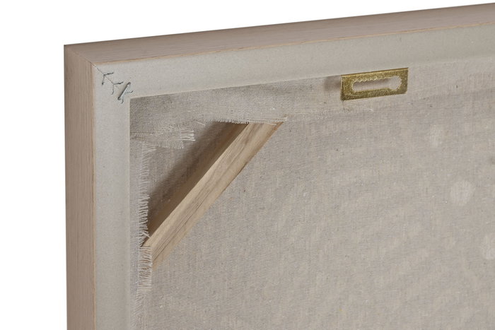 DKD Home Decor Cuadro Lienzo Círculos Set de 2 (Beige y Blanco)