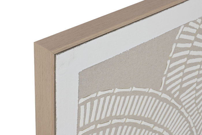 DKD Home Decor Cuadro Lienzo Círculos Set de 2 (Beige y Blanco)