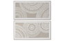 DKD Home Decor Cuadro Lienzo Círculos Set de 2 (Beige y Blanco)
