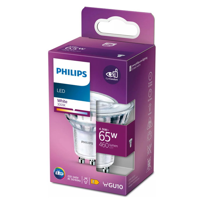 Signify/Philips Bombilla LED Classic 65W GU10 Blanco Cálido