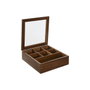 DKD Home Decor Caja de Infusiones de Acacia y Cristal, 7 Compartimentos