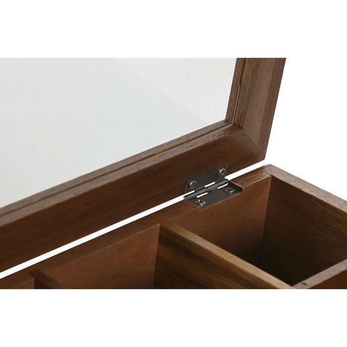 DKD Home Decor Caja de Infusiones de Acacia y Cristal, 7 Compartimentos DKD Home Decor Caja de Infusiones de Acacia y Cristal, 7 Compartimentos