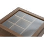 DKD Home Decor Caja de Infusiones de Acacia y Cristal, 7 Compartimentos