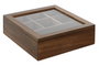 DKD Home Decor Caja de Infusiones de Acacia y Cristal, 7 Compartimentos