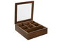 DKD Home Decor Caja de Infusiones de Acacia y Cristal, 7 Compartimentos