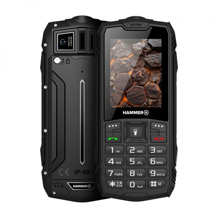 Hammer Teléfono Móvil Rugerizado Rock 2.4 Pulgadas IP68 MIL-STD-810H Doble SIM Batería 3000 mAh Linterna LED VoLTE
