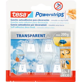 Tesa Powerstrips Deco Hooks Small transparent 5 pcs