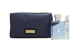 Versace pour Homme Gift Set 100ml EDT + 10ml EDT + Toiletry Bag