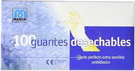 Guantes de látex desechables con polvo caja 100 unidades 6/7 REF 688-LUT