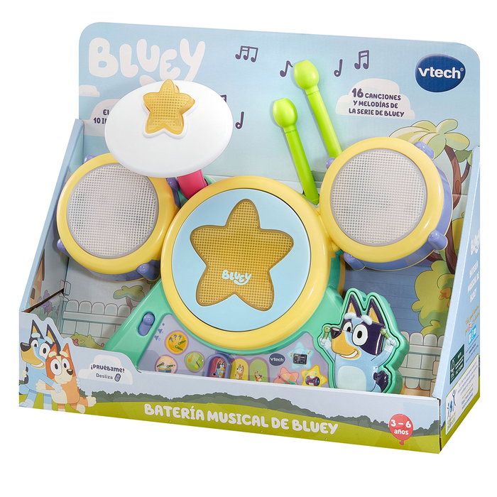 V-Tech Batería Musical Bluey 80-573422 con Juegos e Interactiva