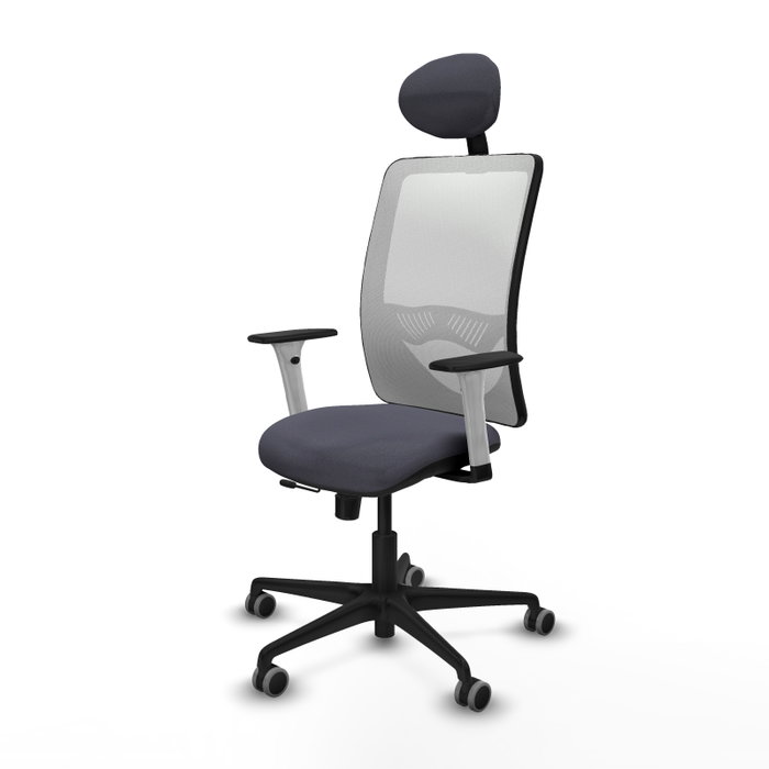 PIQUERAS Y CRESPO Silla de oficina Zulema Gris y Blanca con Mecanismo Sincro/Traslack