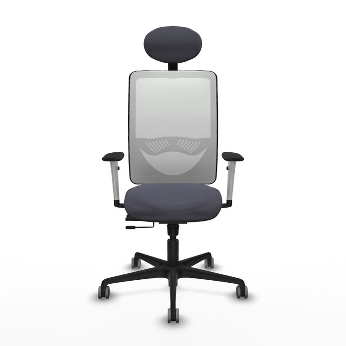 PIQUERAS Y CRESPO Silla de oficina Zulema Gris y Blanca con Mecanismo Sincro/Traslack