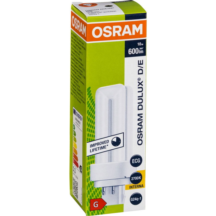 Osram DULUX D/E Lámpara de Ahorro Energético 10W 827 G24Q-1 FS1 Osram DULUX D/E Lámpara de Ahorro Energético 10W 827 G24Q-1 FS1