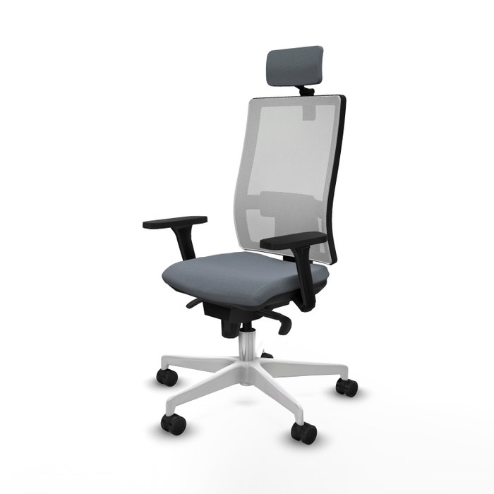 PIQUERAS Y CRESPO Silla de oficina Horna con mecanismo Sincro, Gris y Blanco