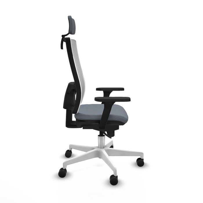 PIQUERAS Y CRESPO Silla de oficina Horna con mecanismo Sincro, Gris y Blanco