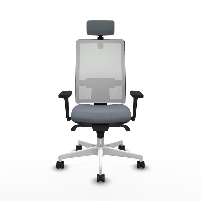 PIQUERAS Y CRESPO Silla de oficina Horna con mecanismo Sincro, Gris y Blanco