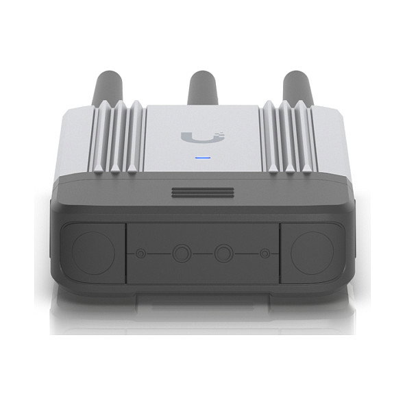 Ubiquiti UMR-Industrial Router 4G/LTE Móvil Industrial con Wi-Fi 2.4 GHz, 3 Antenas SMA Desmontables, GPS, 2 Puertos Gigabit, PoE, USB-C, para Montaje en Pared/Poste/DIN