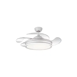 Calima Ventilador de techo 1080 mm con motor DC, luz LED y mando a distancia, blanco