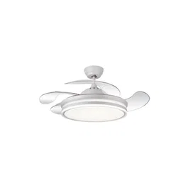 Calima Ventilador de techo 1080 mm con motor DC, luz LED y mando a distancia, blanco