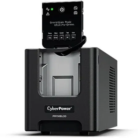 CyberPower SAI Interactivo de Línea PR750ELCD 750VA 675W Onda Senoidal Pura, AVR, 6 Salidas IEC C13, Formato Torre, LCD
