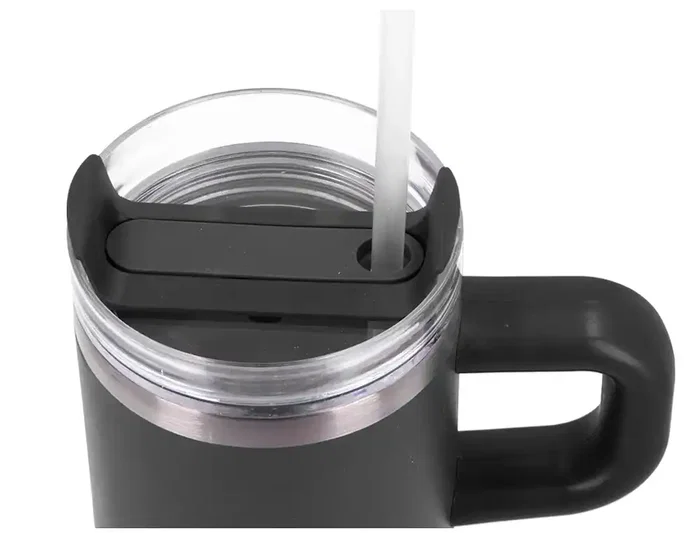 Antartik Taza térmica Pulse con asa y tapa hermética, 570 ml, Negro