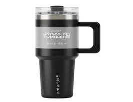 Antartik Taza térmica Pulse con asa y tapa hermética, 570 ml, Negro