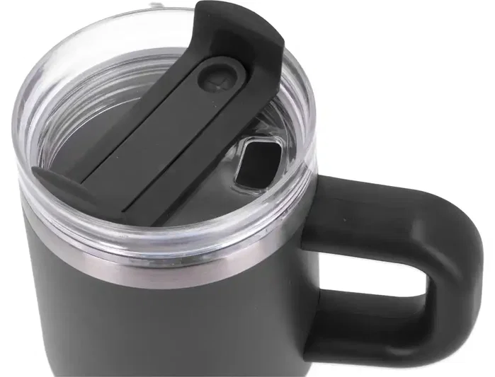Antartik Taza térmica Pulse con asa y tapa hermética, 570 ml, Negro