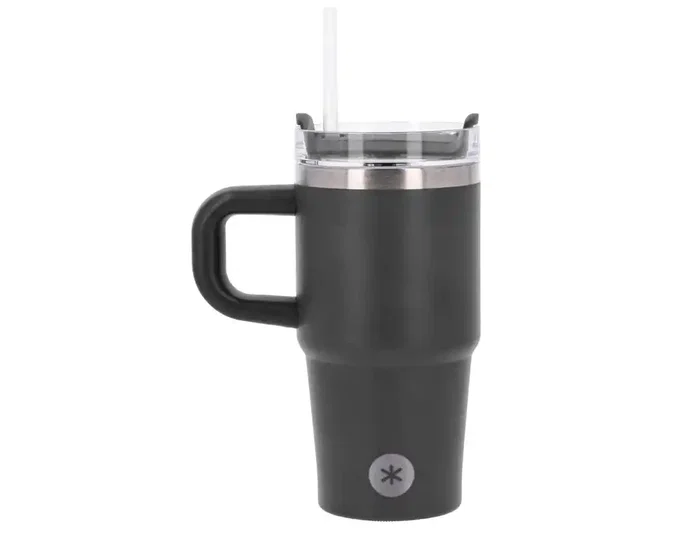 Antartik Taza térmica Pulse con asa y tapa hermética, 570 ml, Negro
