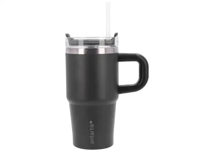 Antartik Taza térmica Pulse con asa y tapa hermética, 570 ml, Negro