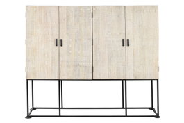 DKD Home Decor Armario Indio Blanco Negro 180 x 40 x 160 cm