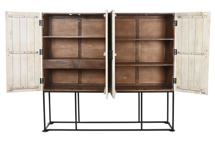 DKD Home Decor Armario Indio Blanco Negro 180 x 40 x 160 cm