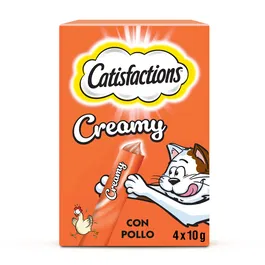 Catisfactions Creamy Pollo Comida Húmeda para Gato - 11 Sobres de 10 gr, Marca Mars