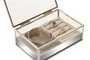 DKD Home Decor Joyero de Cristal y Metal Beige 15x10x5 cm