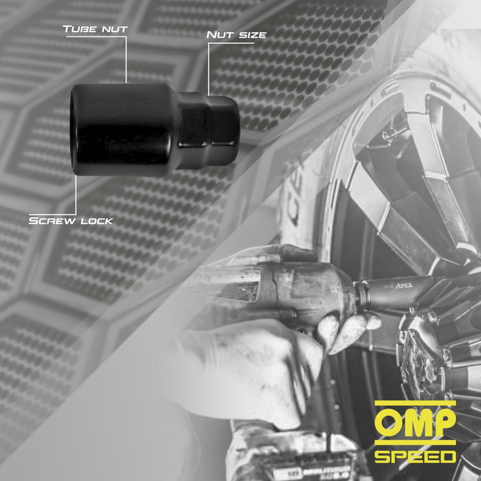Omp Tornillos Antirrobo Llantas M14x1.5 Cónico Largo 28-55 mm Negro Omp Tornillos Antirrobo Llantas M14x1.5 Cónico Largo 28-55 mm Negro