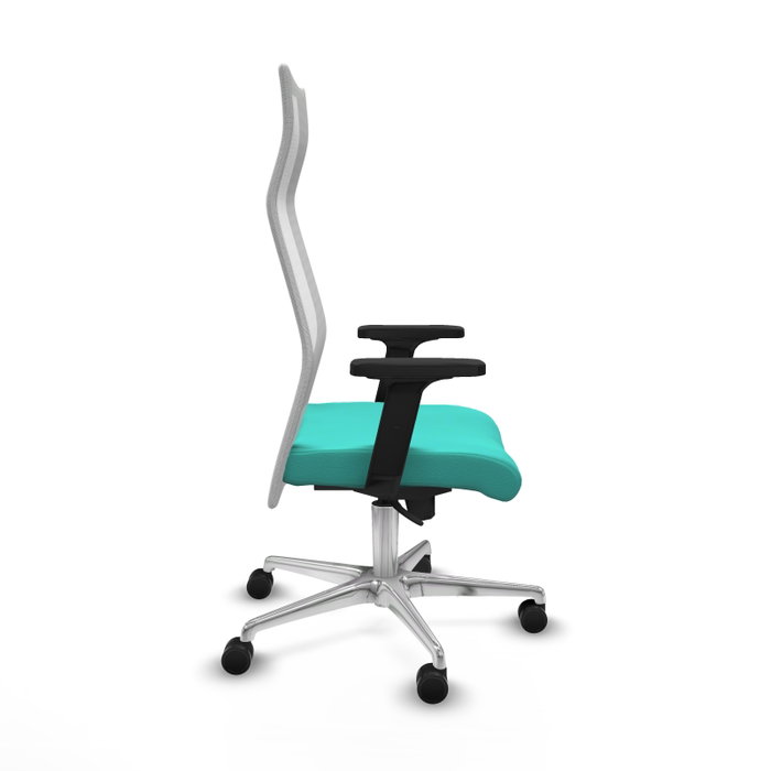 PIQUERAS Y CRESPO Sillón Albacete con Mecanismo Sincro, Similpiel Turquesa y Malla Blanca PIQUERAS Y CRESPO Sillón Albacete con Mecanismo Sincro, Similpiel Turquesa y Malla Blanca