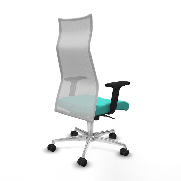 PIQUERAS Y CRESPO Sillón Albacete con Mecanismo Sincro, Similpiel Turquesa y Malla Blanca PIQUERAS Y CRESPO Sillón Albacete con Mecanismo Sincro, Similpiel Turquesa y Malla Blanca